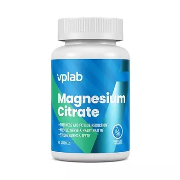 Магний цитрат, VPLAB Magnesium Citrate, 90 мягких капсул