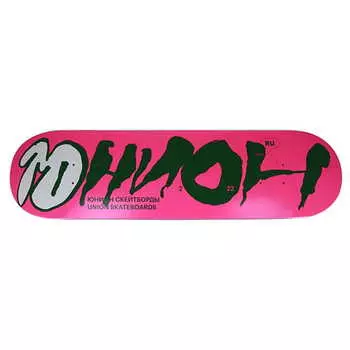 Дека для скейтборда Юнион Team1, цвет pink-black, размер 8.125x31.875, конкейв