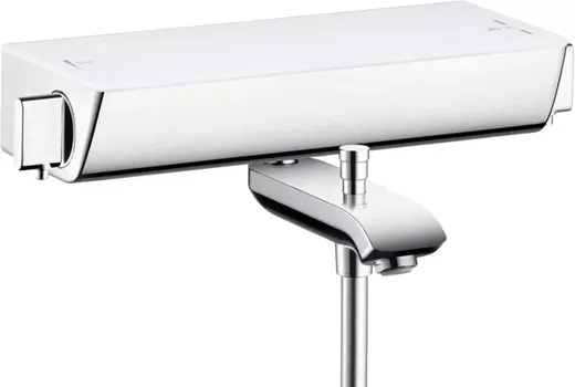 Смеситель для ванны Hansgrohe Ecostat Select хром, белый с термостатом