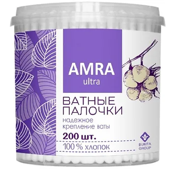 AMRA Ватные палочки в банке цилиндр 200.0