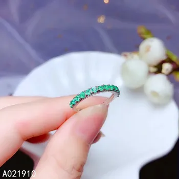 Ювелирные изделия KJJEAXCMY boutique из серебра 925 пробы, Женское кольцо с натуральным изумрудом