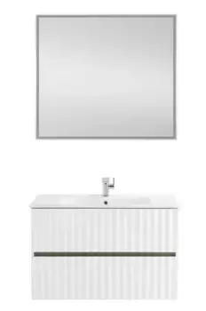 Мебель для ванной подвесная «Art&Max» Elegant 100 с LED подсветкой ручек белый матовый
