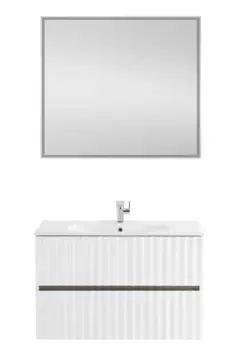 Мебель для ванной подвесная «Art&Max» Elegant 80 с LED подсветкой ручек белый глянец