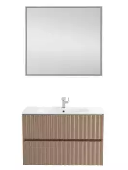 Мебель для ванной подвесная «Art&Max» Elegant 80 с LED подсветкой ручек капучино матовый