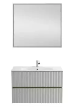 Мебель для ванной подвесная «Art&Max» Elegant 80 с LED подсветкой ручек светло-серый матовый