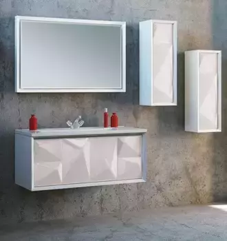 Мебель для ванной подвесная «Marka One» Romb 90 white