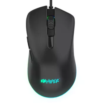 Мышь проводная Hiper Cobra, 6400dpi, оптическая светодиодная, USB, черный (GMUS-4000)