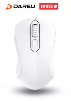 Мышь беспроводная Dareu LM115G White, 1600dpi, Bluetooth, белый (LM115G White)