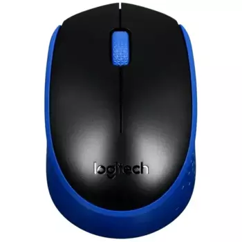 Мышь беспроводная Logitech M171, 1000dpi, оптическая светодиодная, USB, черный/синий (910-004644)