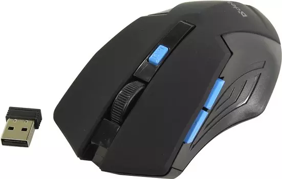 Мышь беспроводная Defender Accura MM-275, 1600dpi, оптическая светодиодная, USB, черный/синий (52275)