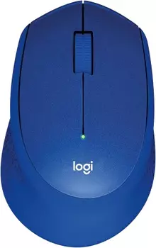 Мышь беспроводная Logitech M331 Silent Plus, 1000dpi, оптическая светодиодная, USB, синий (910-004915)
