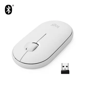 Мышь беспроводная Logitech Pebble M350, 1000dpi, оптическая светодиодная, USB, белый (910-005541/910-005716)