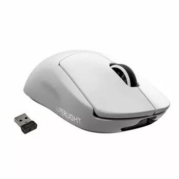 Мышь беспроводная Logitech PRO X SUPERLIGHT, 25600dpi, оптическая светодиодная, USB, белый (910-005942/910-005946)