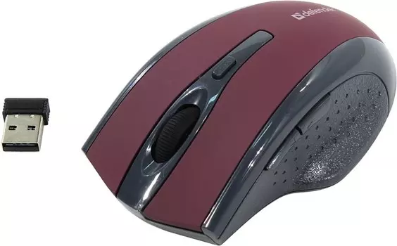 Мышь беспроводная Defender Accura MM-665, 1600dpi, оптическая светодиодная, USB, красный