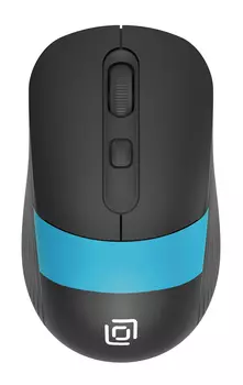 Мышь беспроводная Oklick 310MW, 3200dpi, оптическая светодиодная, USB, черный/синий (1869090)