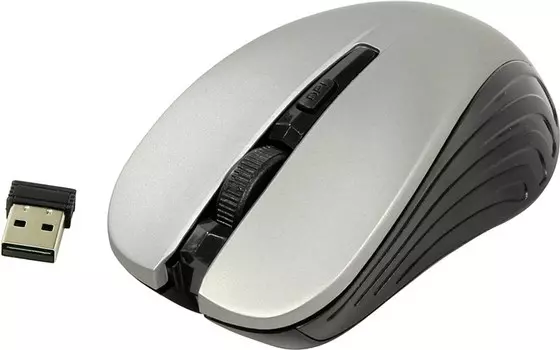 Мышь беспроводная Oklick 545MW Grey-Black USB, 1600dpi, оптическая светодиодная, USB, серый