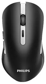 Мышь беспроводная PHILIPS M525, 1600dpi, оптическая светодиодная, USB, черный/серебристый (SPK7525)