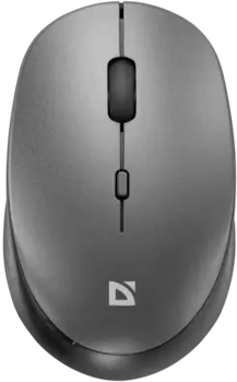 Мышь беспроводная Defender Auris MB-027, 1600dpi, оптическая светодиодная, USB/Радиоканал, серый (52029)
