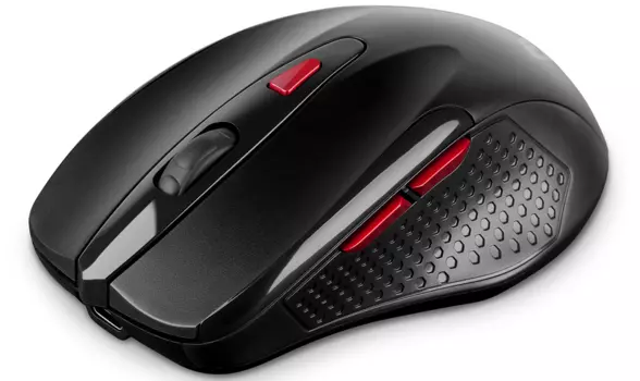 Мышь беспроводная/проводная Sven SV-021825, 3200dpi, оптическая светодиодная, USB/Радиоканал, черный (SV-021825)