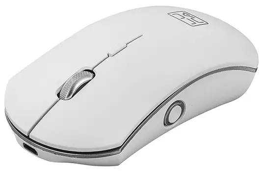 Мышь беспроводная Qumo Luna M74, 1600dpi, оптическая светодиодная, USB, белый (30700)