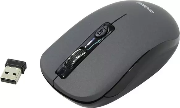 Мышь беспроводная SmartBuy ONE 345AG, 1600dpi, оптическая светодиодная, серый (SBM-345AG-G)
