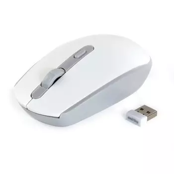 Мышь беспроводная SmartBuy SBM-280AG-WG, 1600dpi, оптическая светодиодная, USB, белый/серый