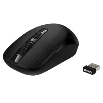 Мышь беспроводная Sven RX-380W, 1600dpi, оптическая светодиодная, USB, черный (SV-020385)