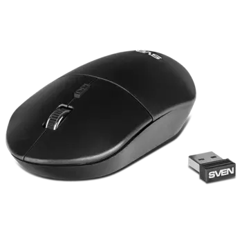 Мышь беспроводная Sven RX-515SW, 1600dpi, оптическая светодиодная, USB, черный (SV-019969)