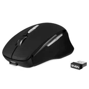 Мышь беспроводная Sven RX-590SW, 1600dpi, оптическая светодиодная, USB, черный (SV-018375)