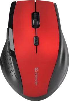 Мышь беспроводная Defender MM-365, 1600dpi, оптическая светодиодная, USB, красный (52367)
