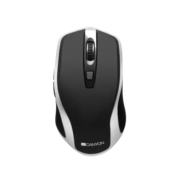 Мышь беспроводная Canyon MW-19, 1600dpi, оптическая светодиодная, USB, черный/серебристый (CNS-CMSW19B)