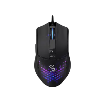 Мышь проводная A4Tech Bloody L65 Max, 12000dpi, оптическая светодиодная, USB, черный/фиолетовый (L65 MAX/HONEYCOMB)