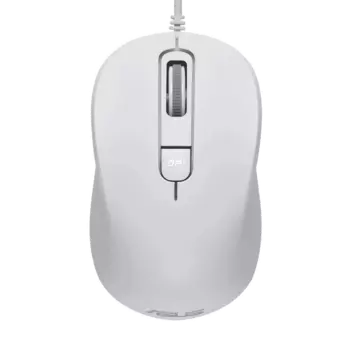 Мышь проводная ASUS MU101C, 3200dpi, оптическая светодиодная, USB, белый (90XB05RN-BMU010)