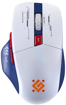 Мышь беспроводная Defender TISA GM-126, 1600dpi, оптическая светодиодная, Bluetooth/Радиоканал, белый/синий (52126)