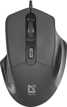 Мышь проводная Defender Datum MB-347, 1600dpi, оптическая светодиодная, USB, черный (52347)