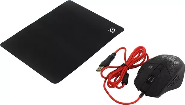 Мышь проводная Defender GM-260L, 3200dpi, оптическая светодиодная, USB, черный (52260)