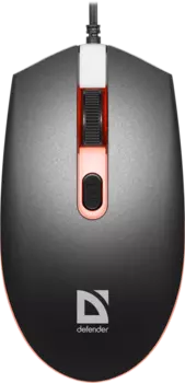 Мышь проводная Defender Dot MB-986, 1600dpi, оптическая светодиодная, USB, черный (52986)