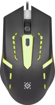 Мышь проводная Defender Flash MB-600L, 1200dpi, оптическая светодиодная, USB, черный (52600)