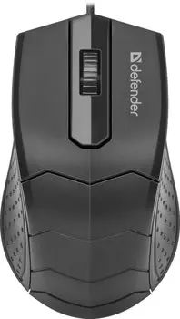 Мышь проводная Defender HIT MB-530, 1000dpi, оптическая светодиодная, USB, черный (52530)