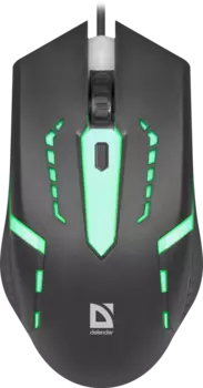 Мышь проводная Defender Hit MB-601, 1200dpi, оптическая светодиодная, USB, черный (52601)