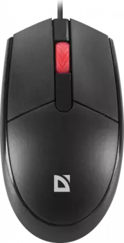 Мышь проводная Defender MM-523, 1000dpi, оптическая светодиодная, USB, черный (52523)