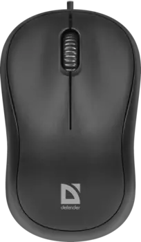 Мышь проводная Defender Patch MS-759, 1000dpi, оптическая светодиодная, USB, черный (52759)