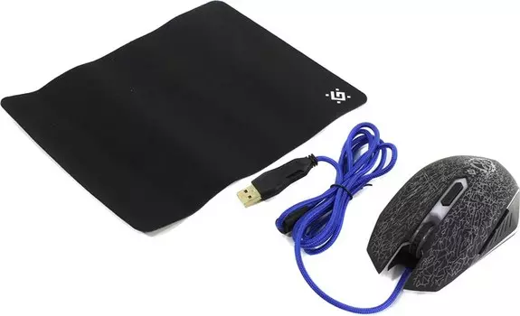 Мышь проводная Defender GM-110L, 3200dpi, оптическая светодиодная, USB, черный (52110)