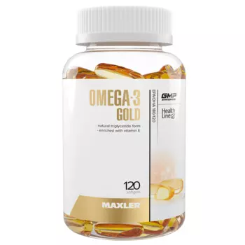 Омега Omega-3 Gold, 120 капсул, MAXLER