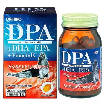 Омега-3 жирные кислоты DPA+ DHA+EPA, 120 капсул, ORIHIRO