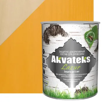 Антисептик защитно-декоративный Akvateks Lazur полуглянцевый калужница 0.75 л