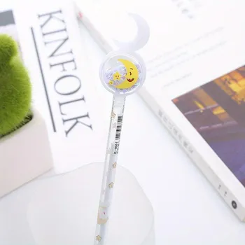 Back to school season 10pcs 0.5mm creative moon sequin gel pen high-value water pen small fresh stationery office supplies signature pen жёлтый