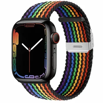 Нейлоновый тканевый ремешок для Apple Watch Series 8, 7, 6 SE, 5, 4, 3, 38, 40 мм, 42 мм, 44 мм, 41 мм, 45 мм 49, ультраплетеный ремешок Solo Loop для iwatch 38/40/41mm
