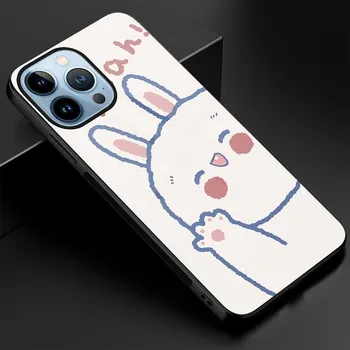 Чехол для телефона с милым медведем из мультфильма для Iphone 14 13 11 12 Pro Max Mini Xs Xr X 7 8 6s Plus Se 2022, защитный чехол из закаленного стекла For iPhone 13Pro Max