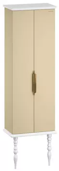 Пенал напольный жемчужно-бежевый/белый глянец Edelform Decora 3-721-39